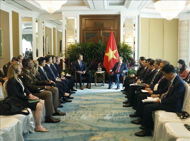 Tổng Bí thư, Chủ tịch nước Tô Lâm tiếp Bộ trưởng Bộ Chiến tranh Hoa Kỳ Pete Hegseth. Ảnh: Thống Nhất/TTXVN Tổng Bí thư, Chủ tịch nước Tô Lâm tiếp Bộ trưởng Bộ Chiến tranh Hoa Kỳ Pete Hegseth. Ảnh: Thống Nhất/TTXVN