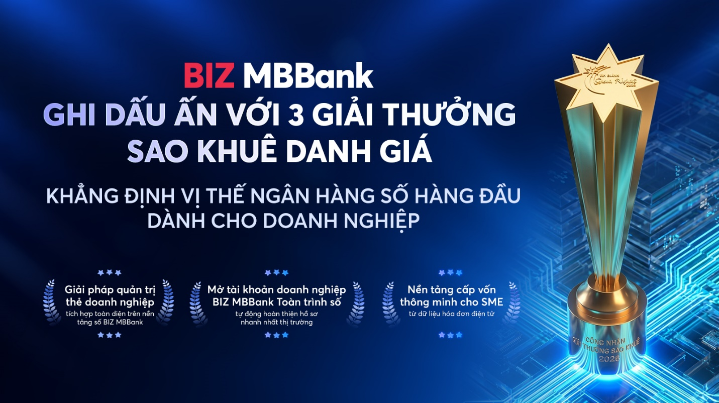 MB ghi dấu ấn với 5 giải thưởng Sao Khuê 2026 