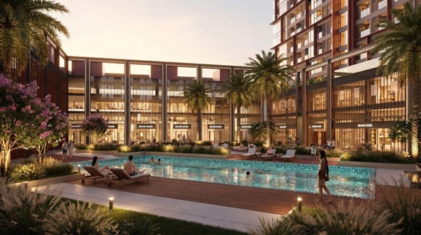 Bể bơi phong c&aacute;ch resort - một trong những mảnh gh&eacute;p kiến tạo chất sống thăng hoa tại Symphony 5. Ảnh: Sun Property
