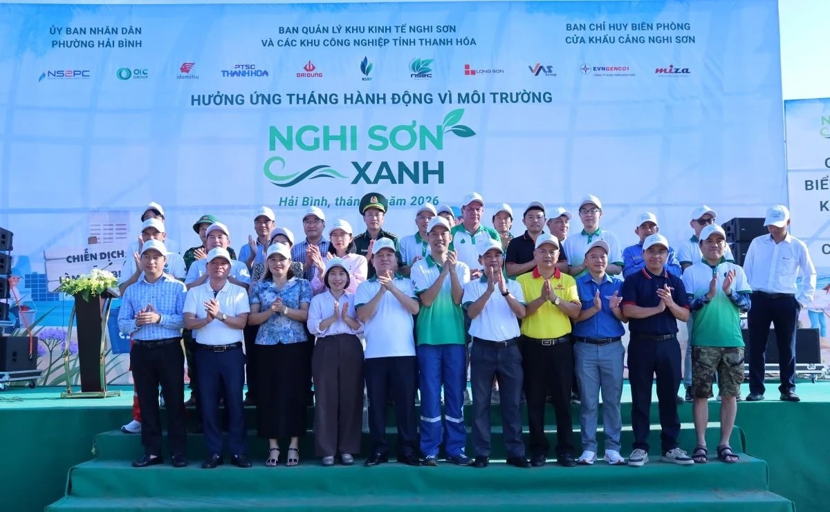 Chương tr&igrave;nh &ldquo;Nghi Sơn xanh 2026&rdquo; do Ban Quản l&yacute; KKT Nghi Sơn v&agrave; c&aacute;c Khu c&ocirc;ng nghiệp tỉnh Thanh H&oacute;a chủ tr&igrave;, với sự đồng h&agrave;nh của 10 doanh nghiệp lớn đang hoạt động trong KKT Nghi Sơn. (Ảnh: baothanhhoa.vn)
