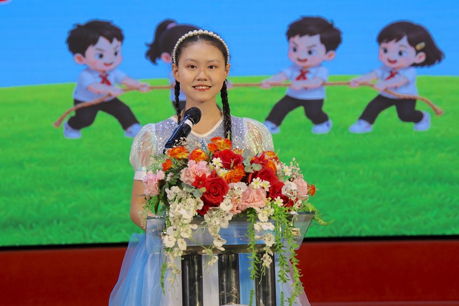 Đại diện thiếu nhi phát biểu hưởng ứng Tháng hành động vì trẻ em năm 2026. Đại diện thiếu nhi phát biểu hưởng ứng Tháng hành động vì trẻ em năm 2026.