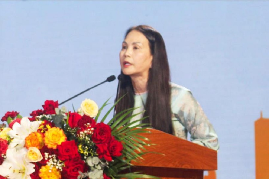 B&agrave; Nguyễn Thị B&iacute;ch Ngọc, Quyền Gi&aacute;m đốc Sở Văn h&oacute;a, Thể thao v&agrave; Du lịch ph&aacute;t biểu.