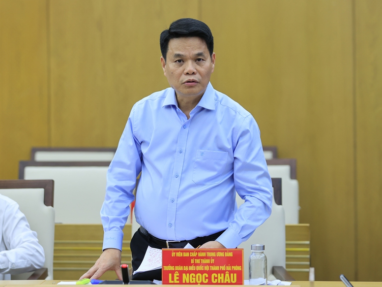 Bí thư Thành ủy Hải Phòng Lê Ngọc Châu phát biểu tại Hội nghị - Ảnh: VGP/Nhật Bắc Bí thư Thành ủy Hải Phòng Lê Ngọc Châu phát biểu tại Hội nghị - Ảnh: VGP/Nhật Bắc