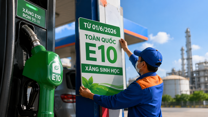 Từ ngày 1/6, các cửa hàng bán lẻ xăng dầu trên cả nước chính thức cung ứng xăng sinh học E10. Ảnh minh họa Từ ngày 1/6, các cửa hàng bán lẻ xăng dầu trên cả nước chính thức cung ứng xăng sinh học E10. Ảnh minh họa