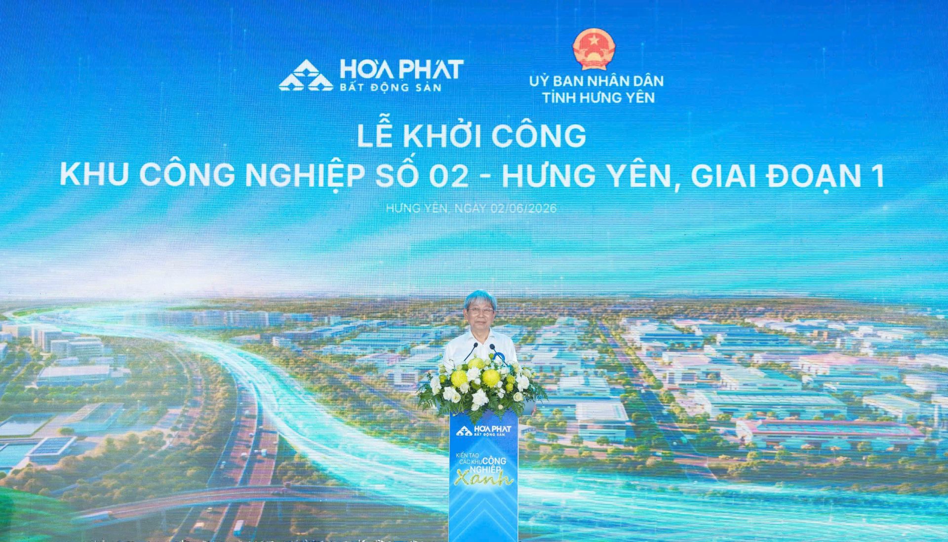 Ông Hoàng Quang Việt, Thành viên HĐQT Tập đoàn Hòa Phát, Chủ tịch HĐQT Công ty Cổ phần Xây dựng và Phát triển Đô thị Hòa Phát phát biểu tại lễ khởi công. Ảnh: HPG Ông Hoàng Quang Việt, Thành viên HĐQT Tập đoàn Hòa Phát, Chủ tịch HĐQT Công ty Cổ phần Xây dựng và Phát triển Đô thị Hòa Phát phát biểu tại lễ khởi công. Ảnh: HPG