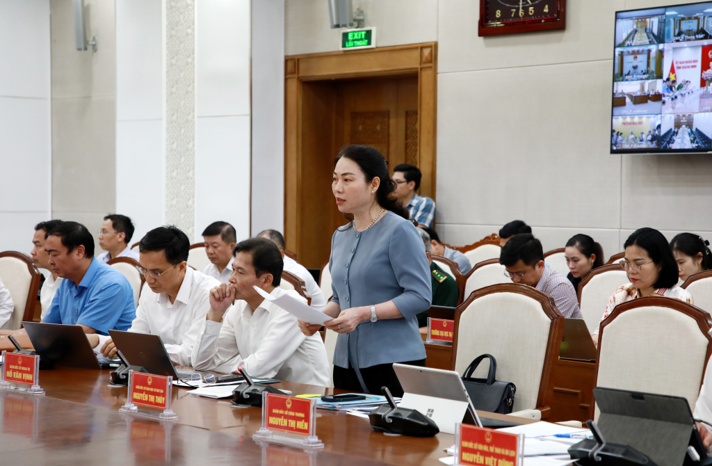 Gi&aacute;m đốc Sở Gi&aacute;o dục v&agrave; Đ&agrave;o tạo Nguyễn Thị Th&uacute;y, ph&aacute;t biểu tại phi&ecirc;n họp