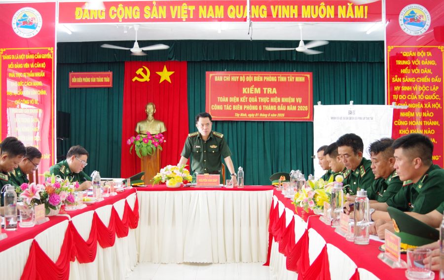 Bộ đội Biên phòng Tây Ninh kiểm tra toàn diện kết quả thực hiện nhiệm vụ công tác Biên phòng