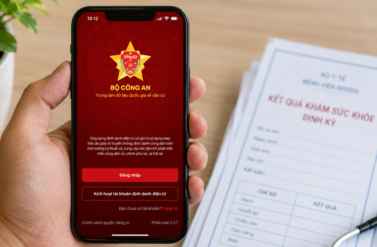 Dữ liệu kh&aacute;m sức khỏe sẽ được cập nhật l&ecirc;n Sổ Sức khỏe điện tử tr&ecirc;n VNeID