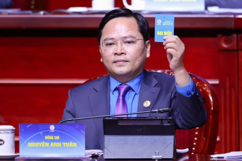 ng Nguyễn Anh Tuấn, Chủ tịch Tổng Li&ecirc;n đo&agrave;n Lao động Việt Nam nhấn mạnh việc bầu Ban Chấp h&agrave;nh Tổng Li&ecirc;n đo&agrave;n Lao động Việt Nam kh&oacute;a XIV phải coi trọng chất lượng, c&oacute; số lượng v&agrave; cơ cấu hợp l&yacute;. (Ảnh: PV/Vietnam+)