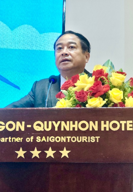 &Ocirc;ng Nguyễn Thanh Nguy&ecirc;n ph&aacute;t biểu khai mạc buổi lễ. Ảnh: VH