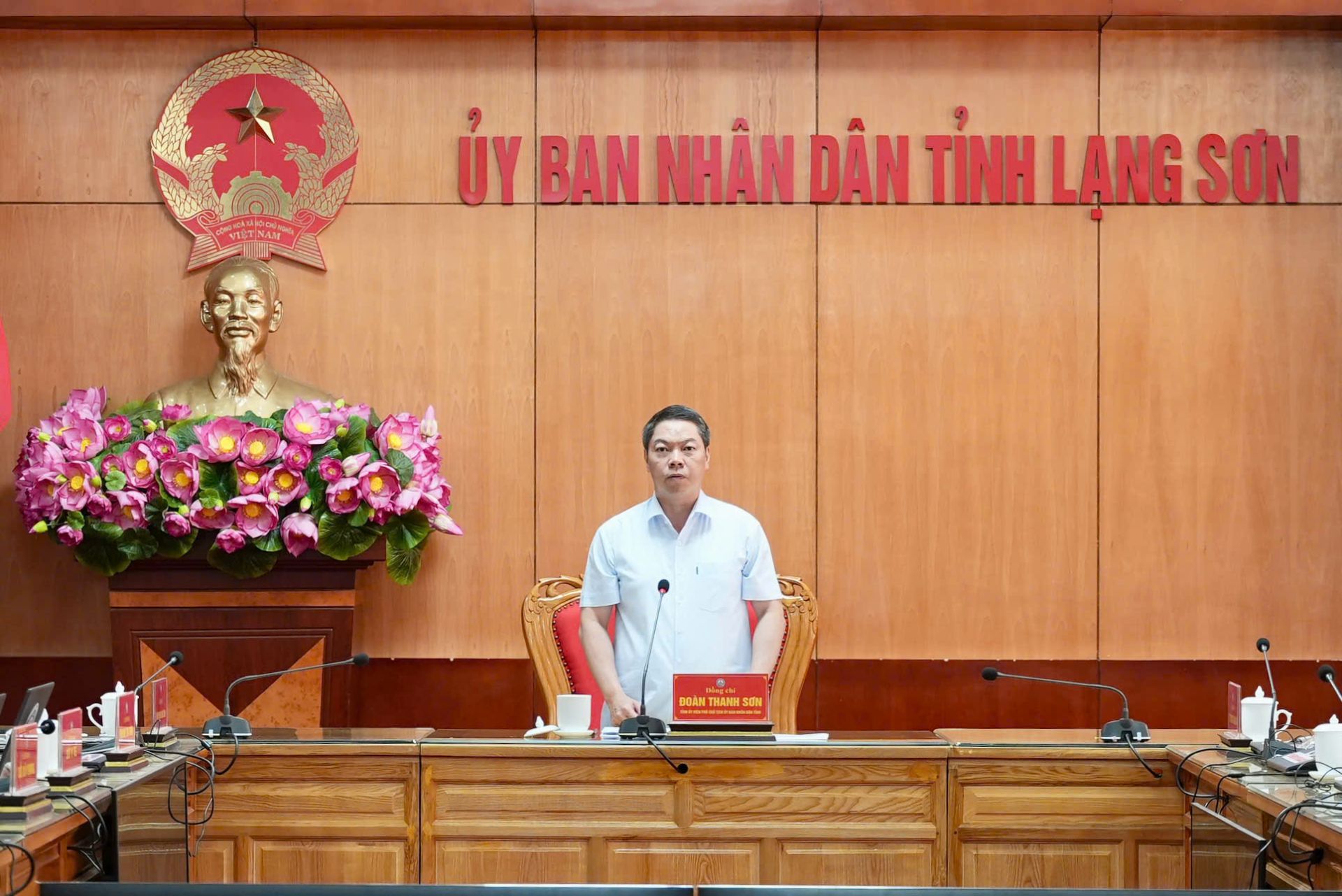 Ph&oacute; Chủ tịch UBND tỉnh Lạng Sơn Đo&agrave;n Thanh Sơn ph&aacute;t biểu