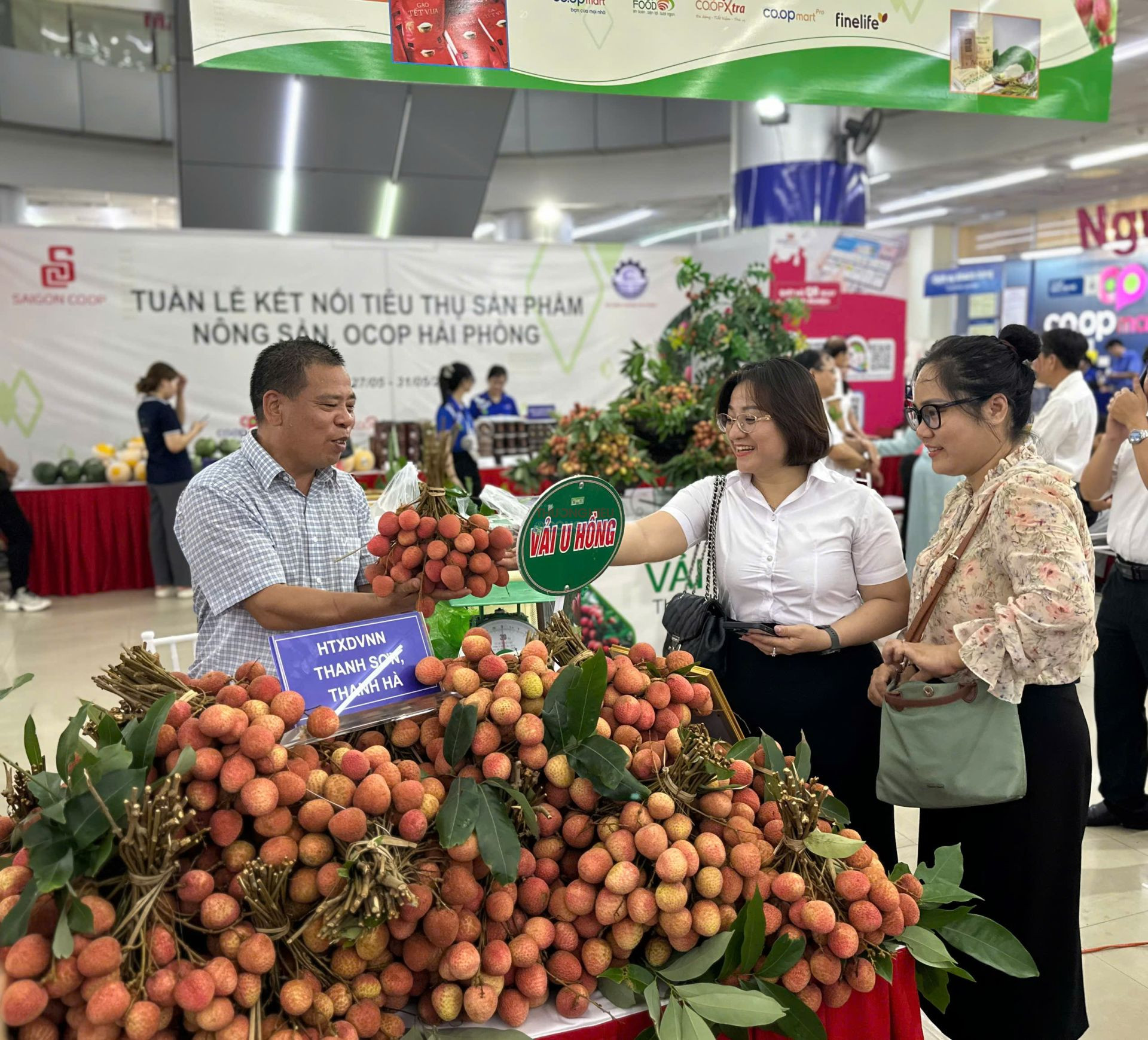 Quả vải - Đặc sản địa phương của Hải Ph&ograve;ng được b&agrave;y b&aacute;n tại chuỗi si&ecirc;u thị Co.opmart tr&ecirc;n phạm vi cả nước.
