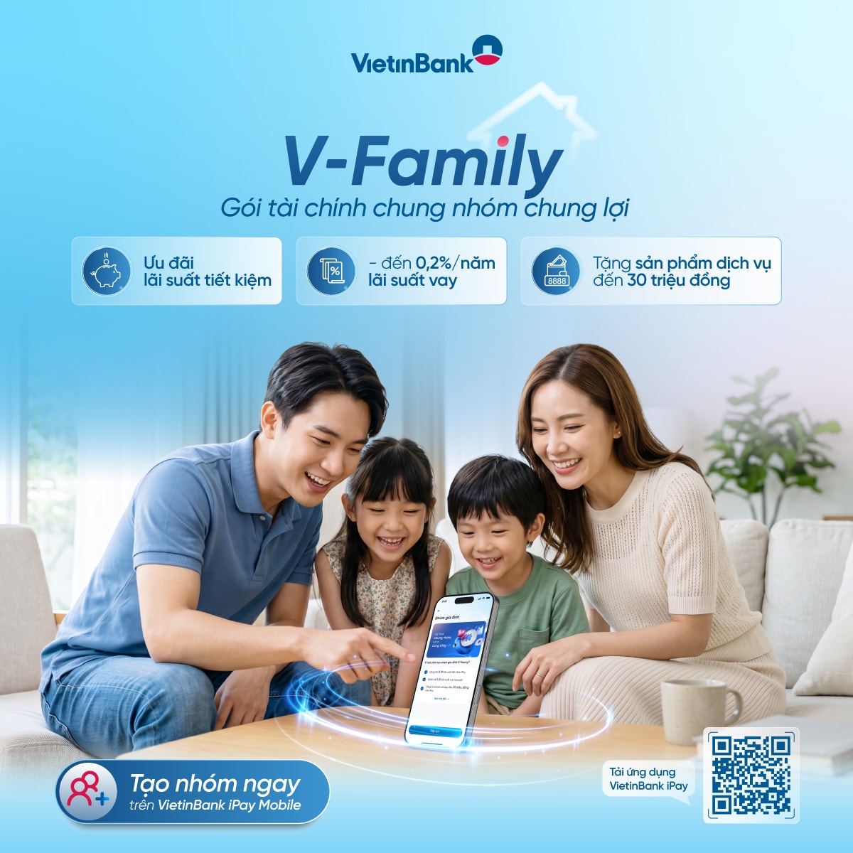 Gắn kết gia đình, mở khóa đặc quyền cùng V-Family của VietinBank