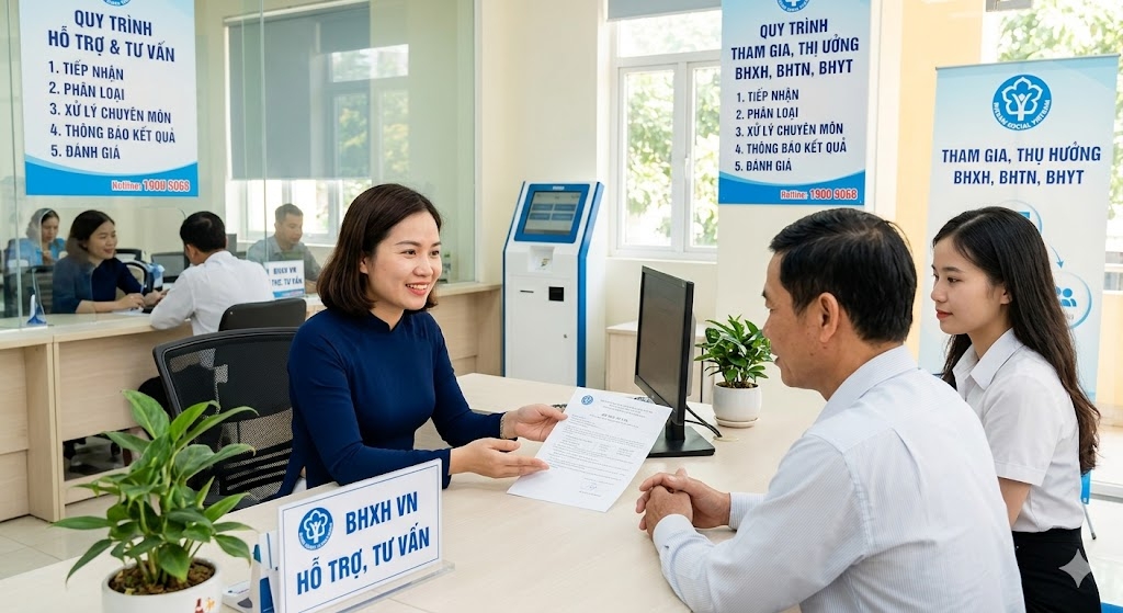 Quy trình hỗ trợ, tư vấn tham gia, thụ hưởng bảo hiểm xã hội, bảo hiểm y tế