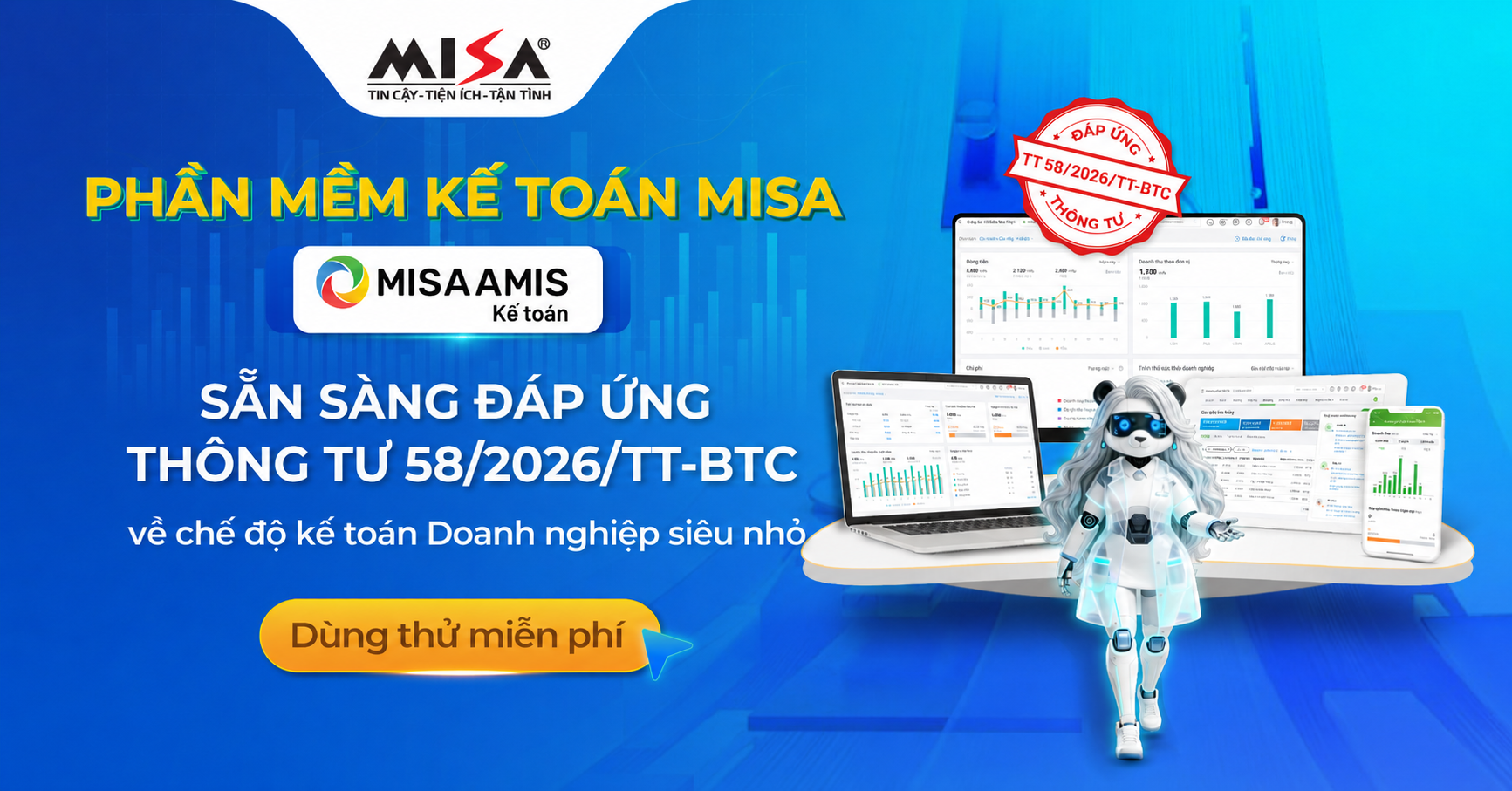 Phần mềm kế toán MISA sẵn sàng đáp ứng Thông tư 58/2026/TT-BTC về chế độ kế toán doanh nghiệp siêu nhỏ