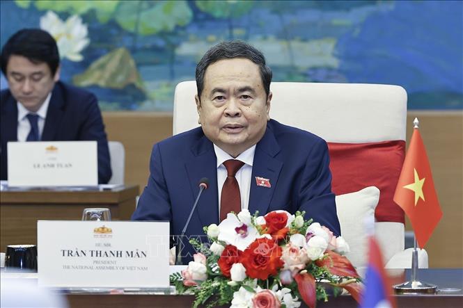 Chủ tịch Quốc hội Trần Thanh Mẫn ph&aacute;t biểu. Ảnh: Do&atilde;n Tấn/TTXVN.
