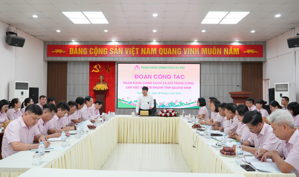 Đoàn công tác của Ngân hàng chính sách xã hội làm việc tại Quảng Ninh
