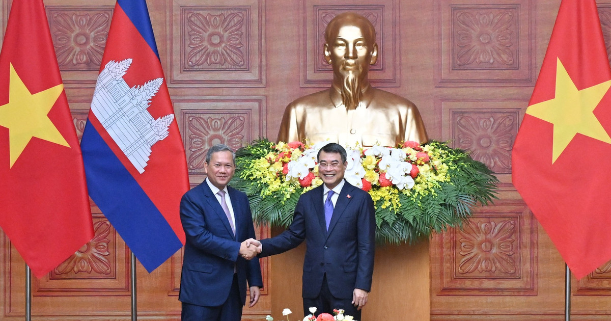 Thủ tướng Lê Minh Hưng và Thủ tướng Vương quốc Campuchia Samdech Moha Borvor Thipadei Hun Manet. (Ảnh TRẦN HẢI) Thủ tướng Lê Minh Hưng và Thủ tướng Vương quốc Campuchia Samdech Moha Borvor Thipadei Hun Manet. (Ảnh TRẦN HẢI)