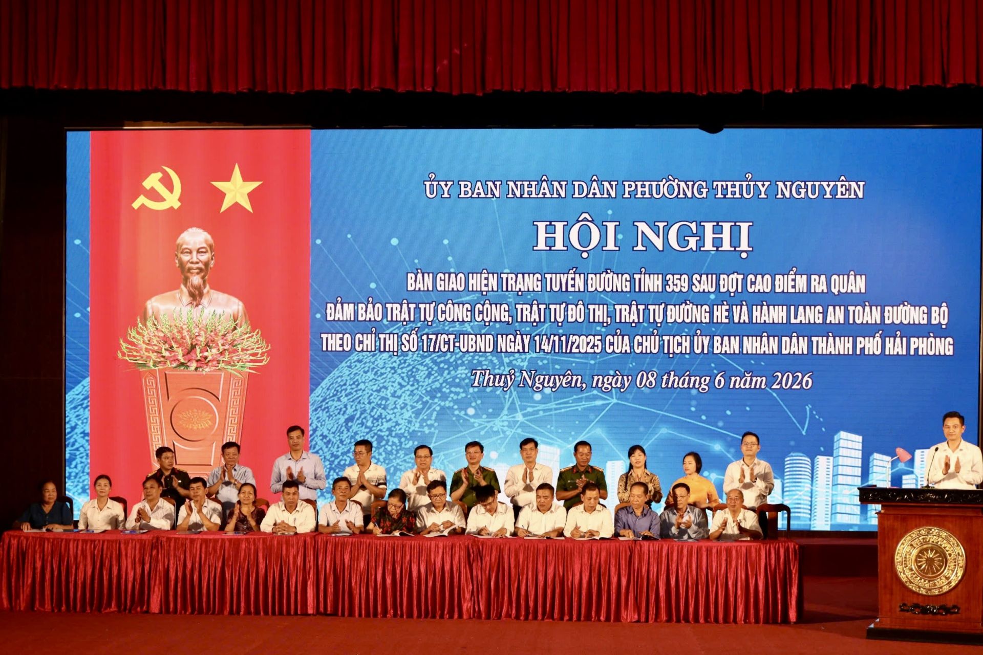 Phường Thủy Nguyên bàn giao hiện trạng tuyến đường 359 sau đợt cao điểm lập lại trật tự đô thị