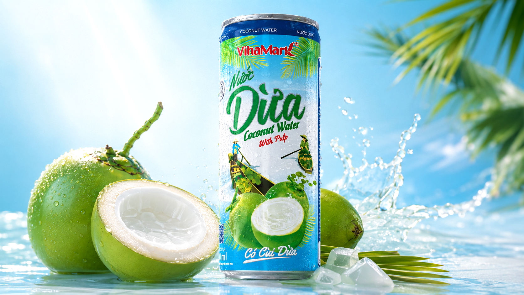 Nước dừa đóng lon Vihamark hương vị dễ uống, thanh ngọt tự nhiên và phù hợp với nhiều đối tượng khách hàng Nước dừa đóng lon Vihamark hương vị dễ uống, thanh ngọt tự nhiên và phù hợp với nhiều đối tượng khách hàng