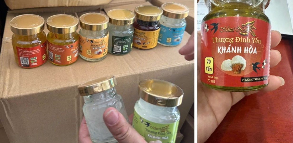 Sản phẩm yến giả được b&aacute;n ra thị trường. Ảnh: CACC
