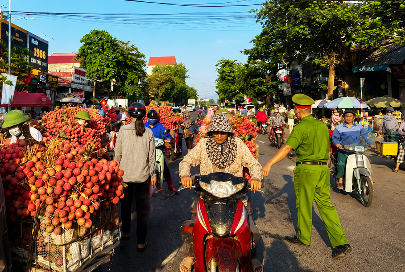 Bắc Ninh: Đảm bảo trật tự, an toàn giao thông phục vụ thu mua, tiêu thụ vải thiều