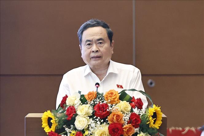 Chủ tịch Quốc hội Trần Thanh Mẫn ph&aacute;t biểu. Ảnh: Do&atilde;n Tấn/TTXVN