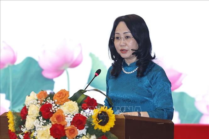 Bộ trưởng Bộ Văn h&oacute;a, Thể thao v&agrave; Du lịch L&acirc;m Thị Phương Thanh ph&aacute;t biểu. Ảnh: Do&atilde;n Tấn/TTXVN