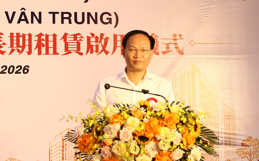 Đồng chí Phạm Văn Thịnh, Ủy viên Ban Thường vụ Tỉnh ủy, Phó Chủ tịch UBND tỉnh phát biểu tại lễ khánh thành Đồng chí Phạm Văn Thịnh, Ủy viên Ban Thường vụ Tỉnh ủy, Phó Chủ tịch UBND tỉnh phát biểu tại lễ khánh thành