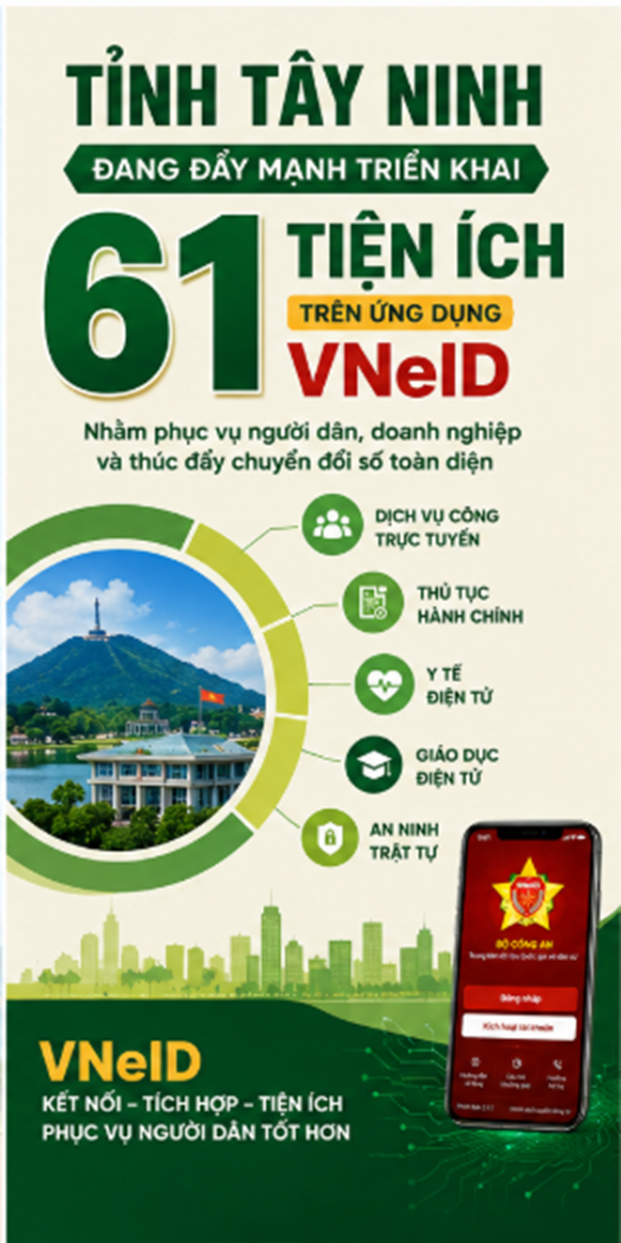 Tây Ninh đẩy mạnh tích hợp tiện ích VNeID, nâng cao chất lượng phục vụ người dân