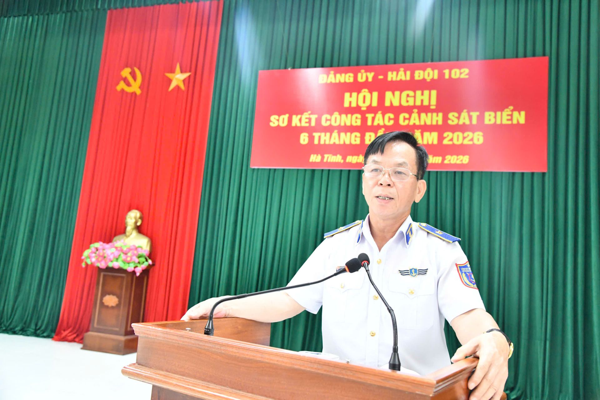 Thiếu tướng Trần Văn Thơ - Tư lệnh Vùng Cảnh sát biển 1 phát biểu chỉ đạo Hội nghị Thiếu tướng Trần Văn Thơ - Tư lệnh Vùng Cảnh sát biển 1 phát biểu chỉ đạo Hội nghị