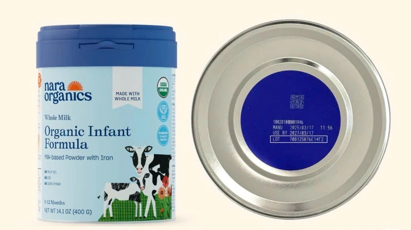 Mỹ thu hồi 16 lô sữa công thức Nara Organics sau 3 ca ngộ độc botulinum