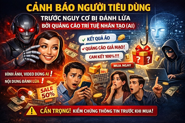 Cảnh b&aacute;o người ti&ecirc;u d&ugrave;ng trước nguy cơ bị đ&aacute;nh lừa bởi quảng c&aacute;o AI