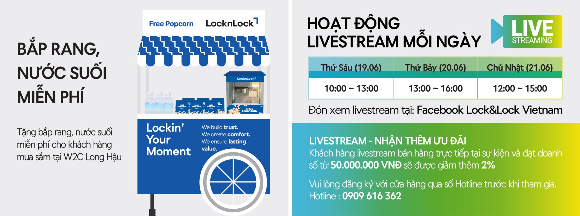 Hoạt động livestream tr&ecirc;n nền tảng facebook ch&iacute;nh thức của LocknLock