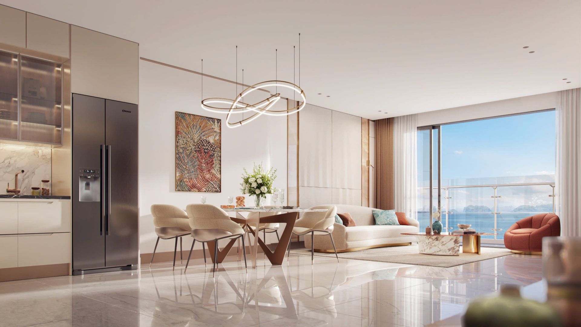 Không gian rộng thoáng với tầm nhìn panorama bên trong mỗi căn hộ The Bayside. (Nguồn: MIK Group) Không gian rộng thoáng với tầm nhìn panorama bên trong mỗi căn hộ The Bayside. (Nguồn: MIK Group)