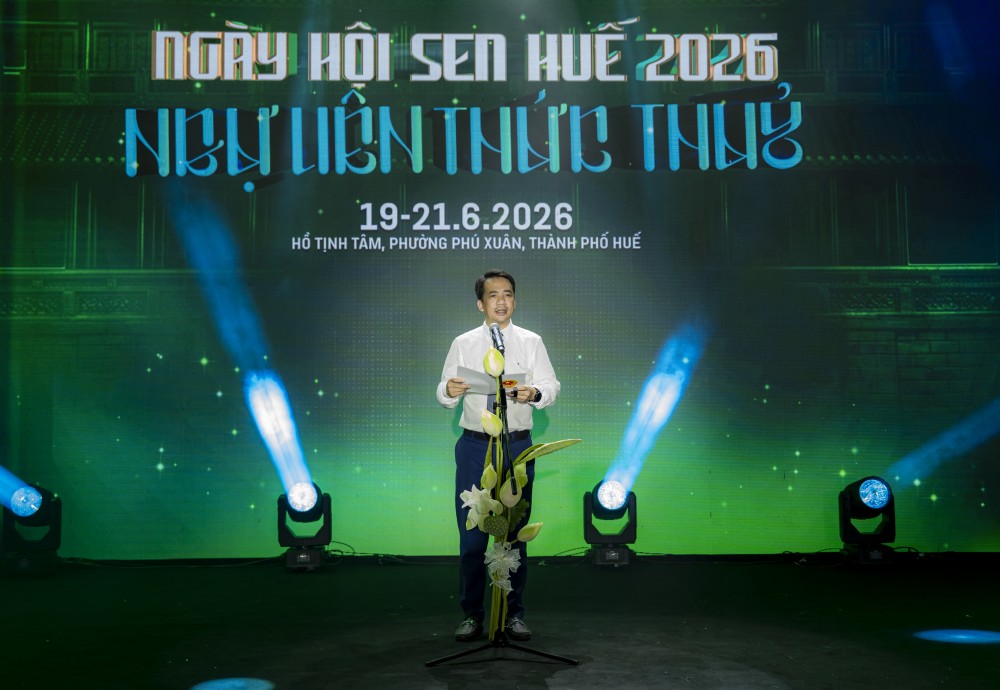 Phó Chủ tịch UBND thành phố Huế Trần Hữu Thùy Giang phát biểu tại chương trình. Phó Chủ tịch UBND thành phố Huế Trần Hữu Thùy Giang phát biểu tại chương trình.
