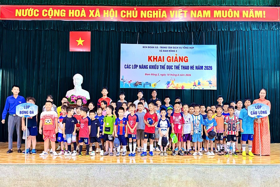 X&atilde; Đam R&ocirc;ng 2 tổ chức c&aacute;c lớp năng khiếu thể dục, thể thao h&egrave; cho c&aacute;c em thiếu nhi tr&ecirc;n địa b&agrave;n. Ảnh: Linh Thư