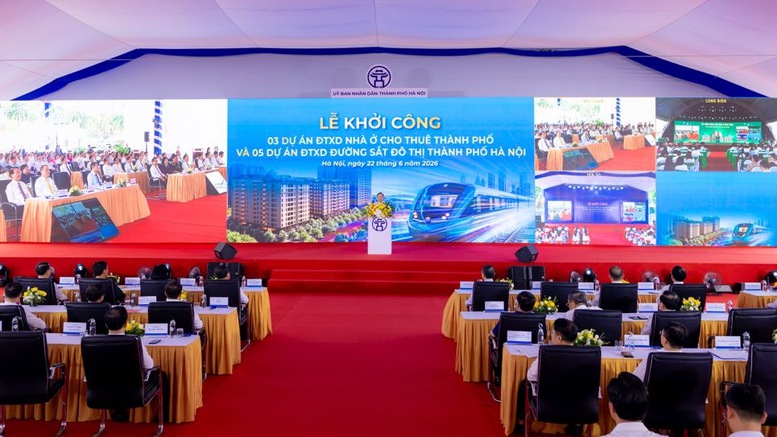 Lễ khởi công đồng thời 5 tuyến đường sắt đô thị và 3 dự án nhà ở cho thuê trên địa bàn Hà Nội - Ảnh: VGP/Nhật Bắc Lễ khởi công đồng thời 5 tuyến đường sắt đô thị và 3 dự án nhà ở cho thuê trên địa bàn Hà Nội - Ảnh: VGP/Nhật Bắc