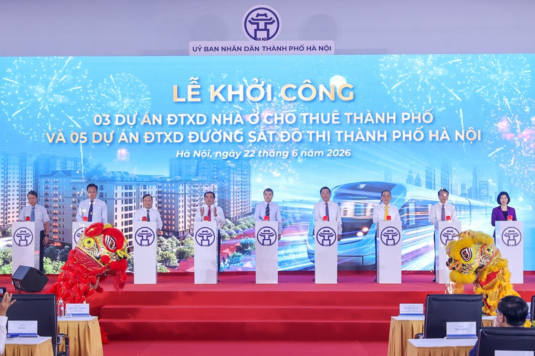 Thủ tướng dự lễ khởi công 5 tuyến đường sắt, 3 dự án nhà ở cho thuê tại Hà Nội với tổng vốn hơn 1,3 triệu tỷ đồng