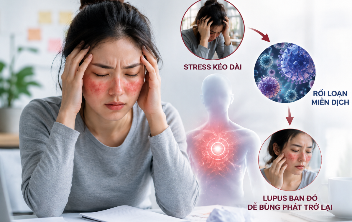 Stress kéo dài và rối loạn miễn dịch có thể khiến lupus ban đỏ dễ bùng phát trở lại Stress kéo dài và rối loạn miễn dịch có thể khiến lupus ban đỏ dễ bùng phát trở lại