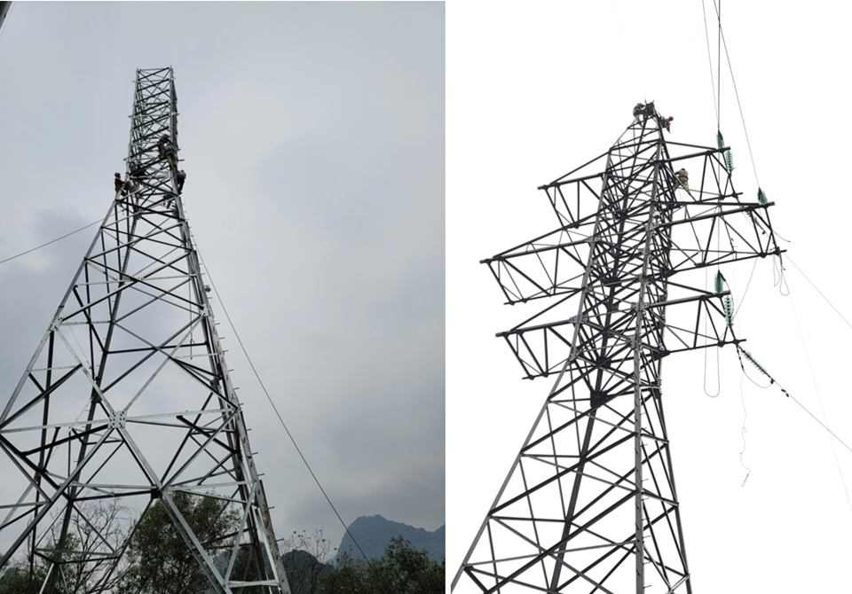 Dự &aacute;n Đường d&acirc;y 110kV từ TBA 220kV H&ograve;a B&igrave;nh - TBA 110kV H&ograve;a B&igrave;nh đ&atilde; thi c&ocirc;ng dựng xong 2 vị tr&iacute; cột 01A v&agrave; 02.