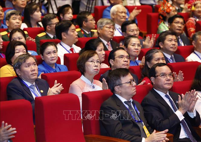 C&aacute;c đại biểu tham dự Phi&ecirc;n trọng thể Đại hội Đo&agrave;n to&agrave;n quốc lần thứ XIII. Ảnh: Thống Nhất/TTXVN