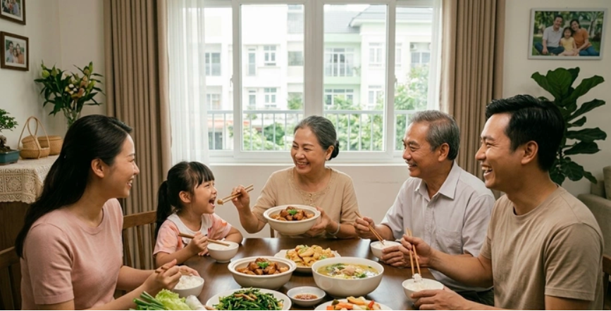 Bữa cơm gia đình - Giữ lửa hạnh phúc trong cuộc sống hiện đại