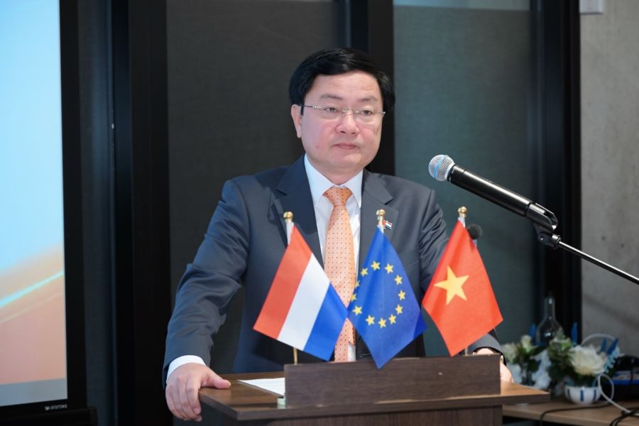 Uỷ vi&ecirc;n Ban Chấp h&agrave;nh Trung ương Đảng, B&iacute; thư Tỉnh uỷ T&acirc;y Ninh Nguyễn Văn Quyết ph&aacute;t biểu