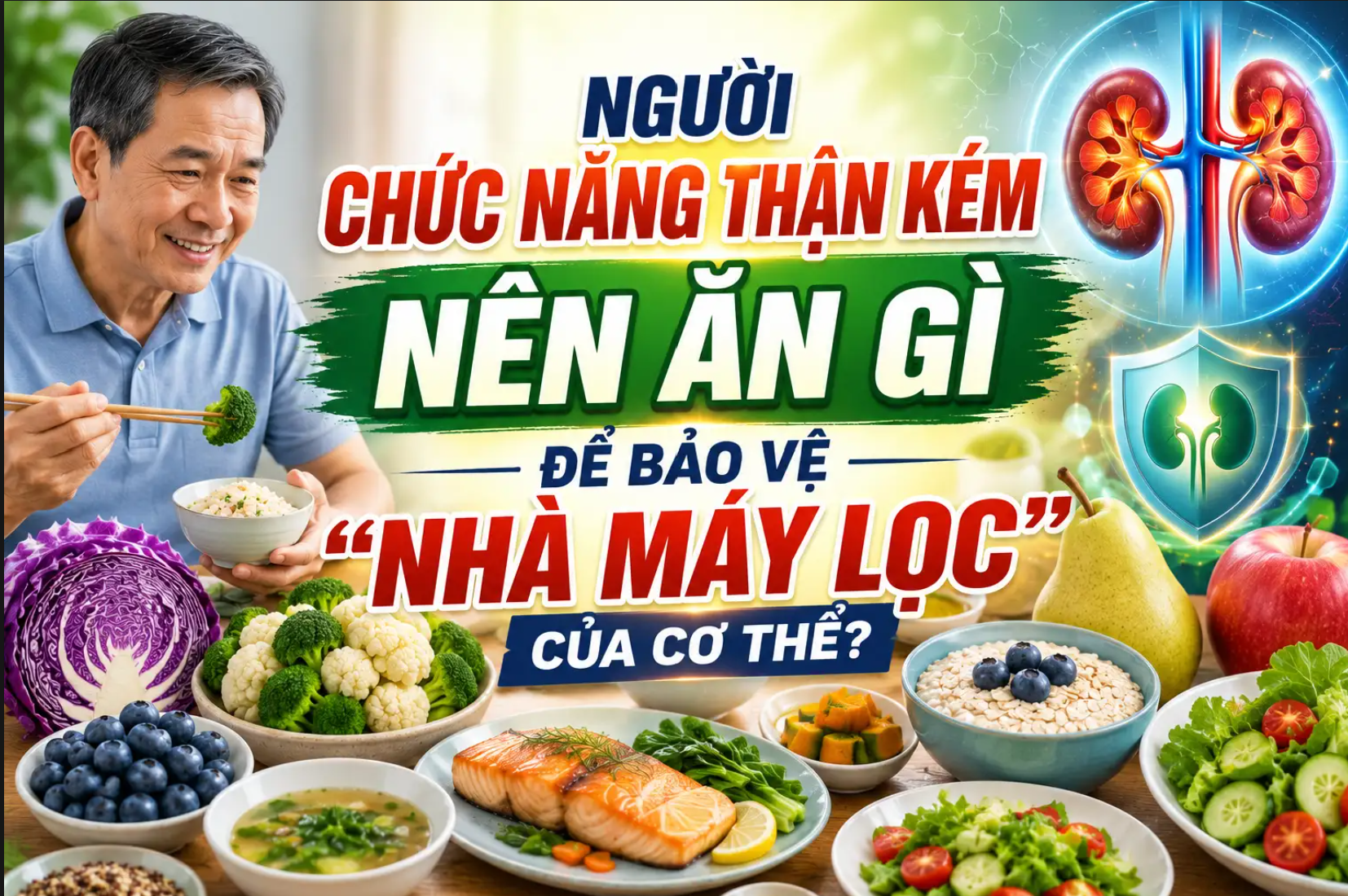 Người chức năng thận kém nên ăn gì để bảo vệ “nhà máy lọc” của cơ thể?