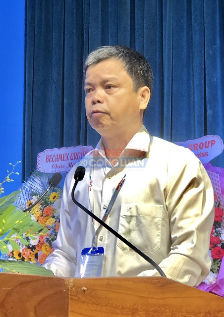 &Ocirc;ng Nguyễn Hữu Quế ph&aacute;t biểu khai mạc Hội thảo. Ảnh: VH