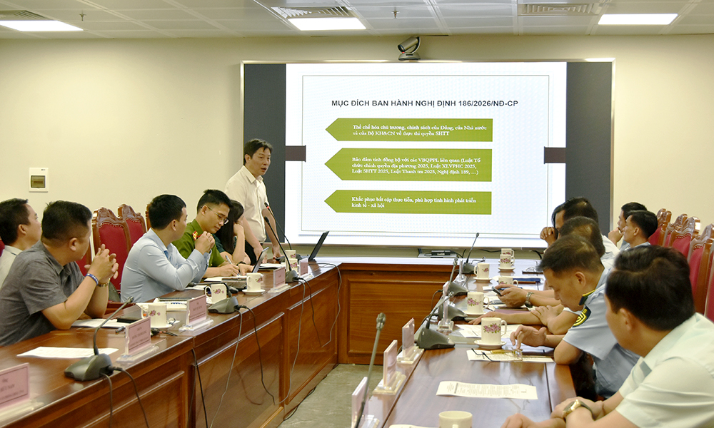 Đại diện Cục Sở hữu tr&iacute; tuệ n&ecirc;u một số biện ph&aacute;p đ&aacute;nh gi&aacute;, x&aacute;c định yếu tố x&acirc;m phạm quyền sở hữu c&ocirc;ng nghiệp.
