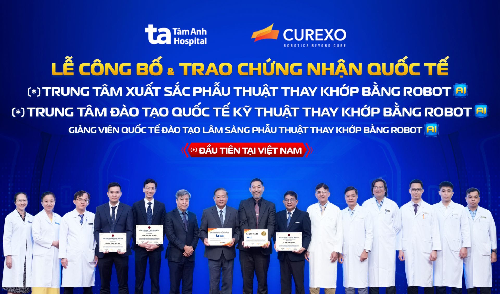 Tự hào y tế Việt Nam - Bệnh viện Tâm Anh đạt cùng lúc 3 chứng nhận quốc tế về thay khớp bằng robot AI