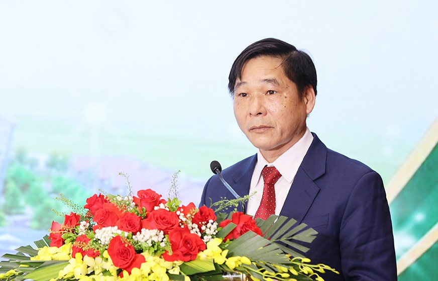 Nguyễn Anh Chức, Ủy vi&ecirc;n Ban Thường vụ Tỉnh ủy, Ph&oacute; Chủ tịch UBND tỉnh ph&aacute;t biểu tại lễ khởi c&ocirc;ng.