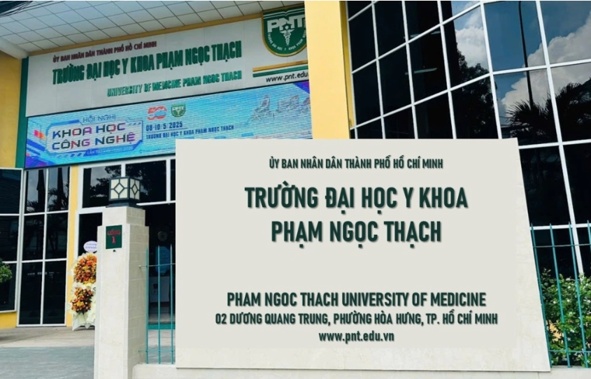 Cổng trường Đại học Y khoa Phạm Ngọc Thạch. Ảnh: Fanpage nh&agrave; trường